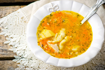 chicken soup with dumpling .