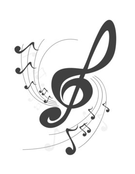 abstract music violin key music notes design