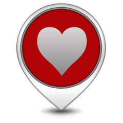 Heart pointer icon on white background