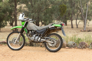 Fototapeta premium Motorbike on Dry Farmland
