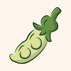vegetable pea flat icon elements,eps10