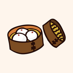fast food bun flat icon elements,eps10