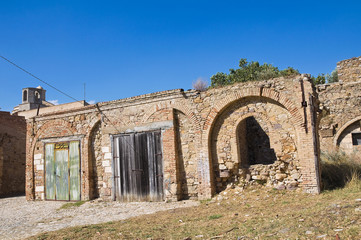 Panoramic view of Craco. Basilicata. Italy.