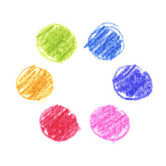 Vector set of children drawing pencil doodle circles