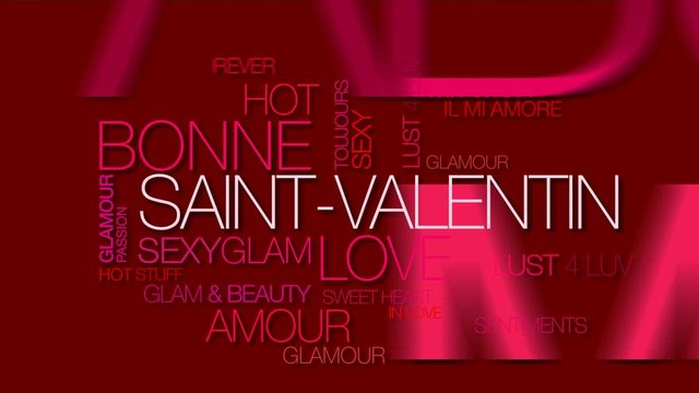 Bonne Saint-Valentin nuage de mots texte animation