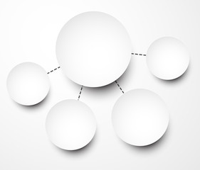 Abstract infographics with paper round notes.