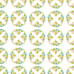 . Floral background with geometric branches