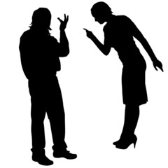 Vector silhouette of couple.