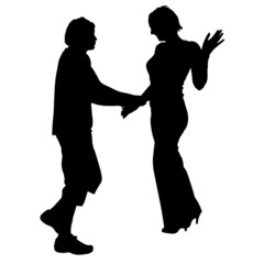 Vector silhouette of couple.