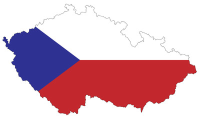 Naklejka premium Tschechien als Flagge