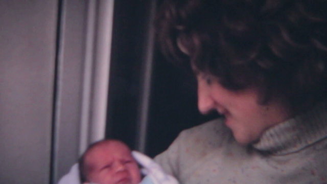 vintage scene of a baby