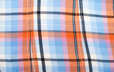 Fabric plaid, striped orange texture, background, shirt