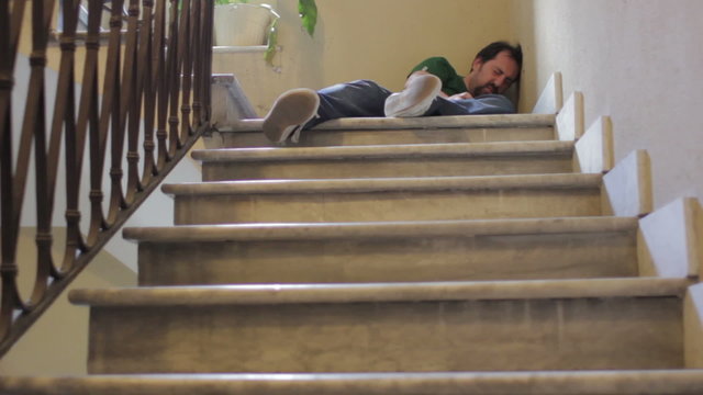 Man unconscious after falling downstairs