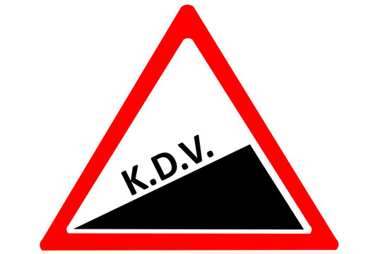 Rising vat turkish katma deger vergisi warning road sign