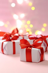 gifts with red ribbons