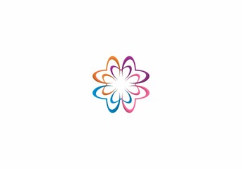 Obraz premium abstract flower circle logo template