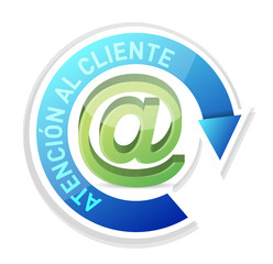 Obraz premium contact us in spanish illustration design