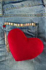 Love heart on jeans pocket