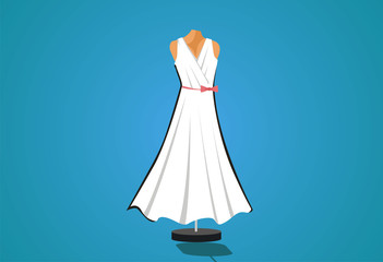 Wedding bridal dress vector