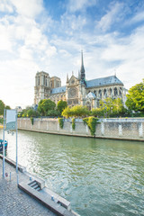 Fototapeta na wymiar Notre Dame de Paris Christ Chruch in France.