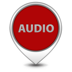 Audio pointer icon on white background
