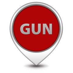 Gun pointer icon on white background