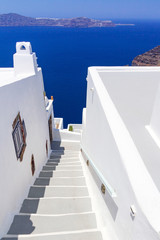 White architecture details of Santorini island in Greece