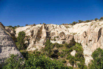 Fototapeta na wymiar Mountain landscape with man-made caves in the National Park