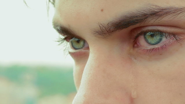 sad and crying boy in 1080p - young man - tears