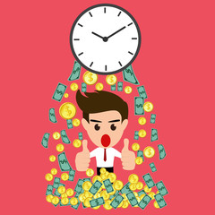 Time is money whit happy businessman