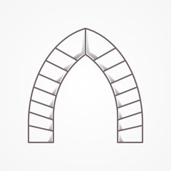 Flat line vector icon for lancet arch