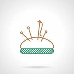 Flat line vector icon for sewing pin cushion