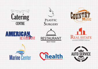 Set of various logo graphics