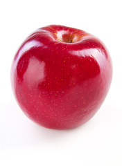 Red apple macro isolated on white background