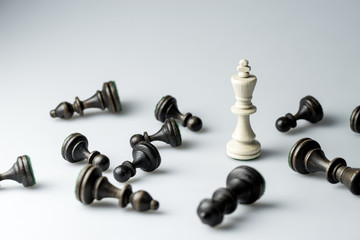 Chess figure, business concept strategy, leadership, team and success