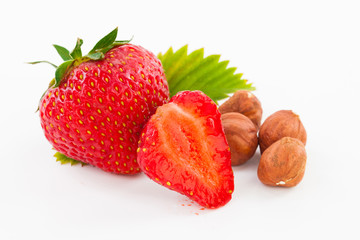 beautiful delicious strawberry with nuts