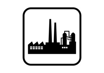 Obraz premium Factory vector icon on white background