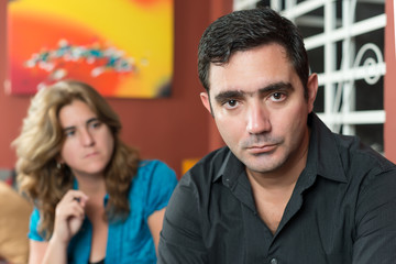 Naklejka premium Divorce - Sad husband and wife