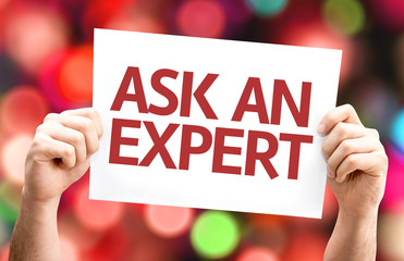 Ask an Expert card with colorful background