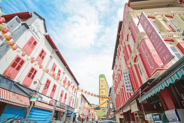 Zelfklevend Fotobehang beautiful building at chinatown, singapore © Sunanta