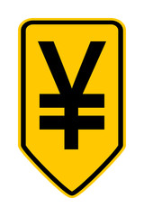 Fototapeta premium Japan yen symbol button.