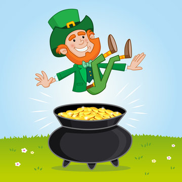 Leprechaun and his pot of Gold