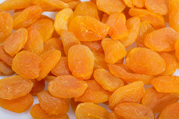 Close up of A heap of dried apricots