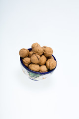 walnuts heap isolated on  white background