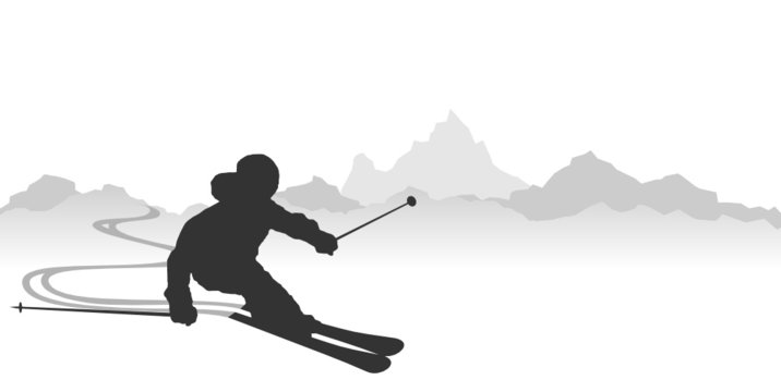 Skifahrer in den Bergen