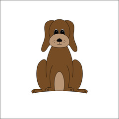 illustration of a brown dog vector