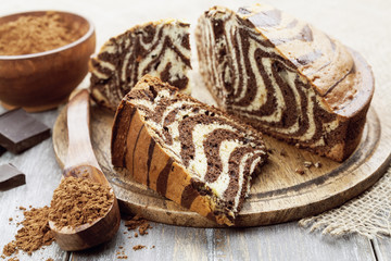 Cake with cocoa  powder