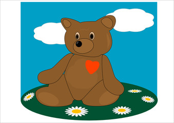Obraz na płótnie Canvas Bear sitting on meadow