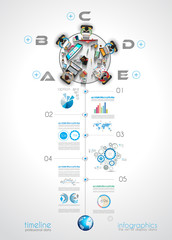 Infographic teamwork and brainstorming with Flat style.