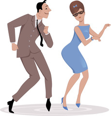 1960s couple dancing twist